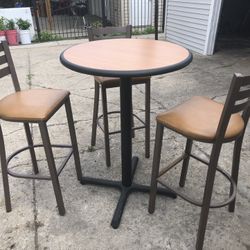 High Table With 3 Chairs