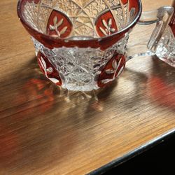 1900’s Antique Cup And Creamer  Glasses Around 1905