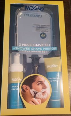 Mossimo men's Shave Set: Foam, face wash, Razor, shower mirror