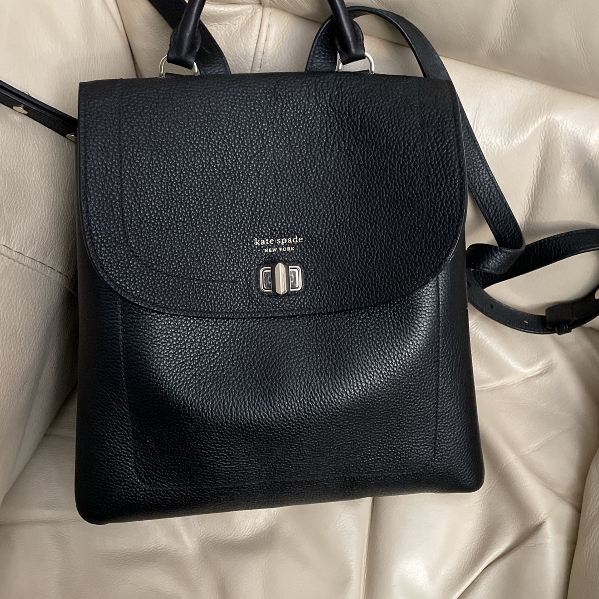 Nice Kate Spade Pebble Leather Black Back Pack