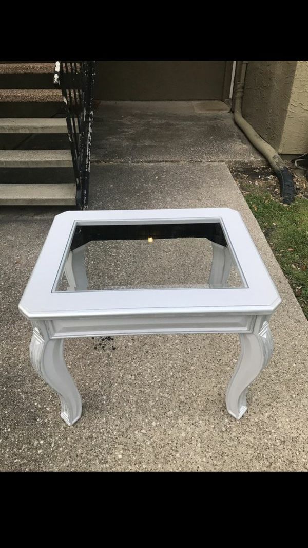 End Table Refinished Repainted Silver 30 Inches Long 24 End Table Refinished Repainted Silver 30 Inches Long 24 Wide 25 Tall