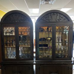 Wrought Iron Display Cabinets (2)