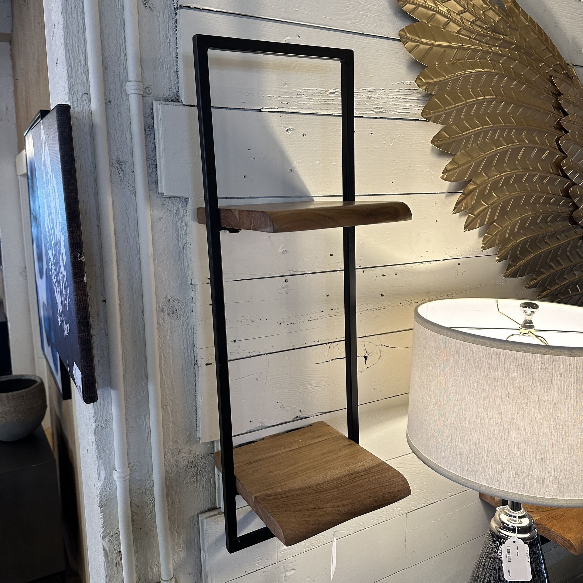 Natural Iron Double Wall Shelf