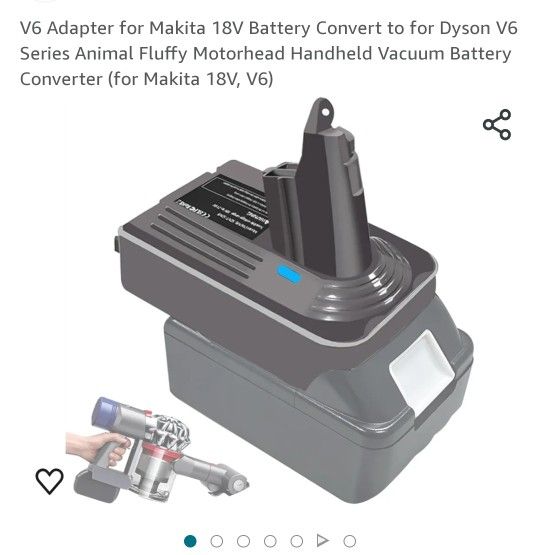 Makita 18V Battery Convert to for Dyson V6 Series Animal Fluffy Motorhead Handheld Vacuum Battery Converter (for Makita 18V, V6)