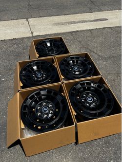 (5) 2026 Ford Bronco Wheels Matte Black Original Factory Dealership Takeoff OEM Wheels