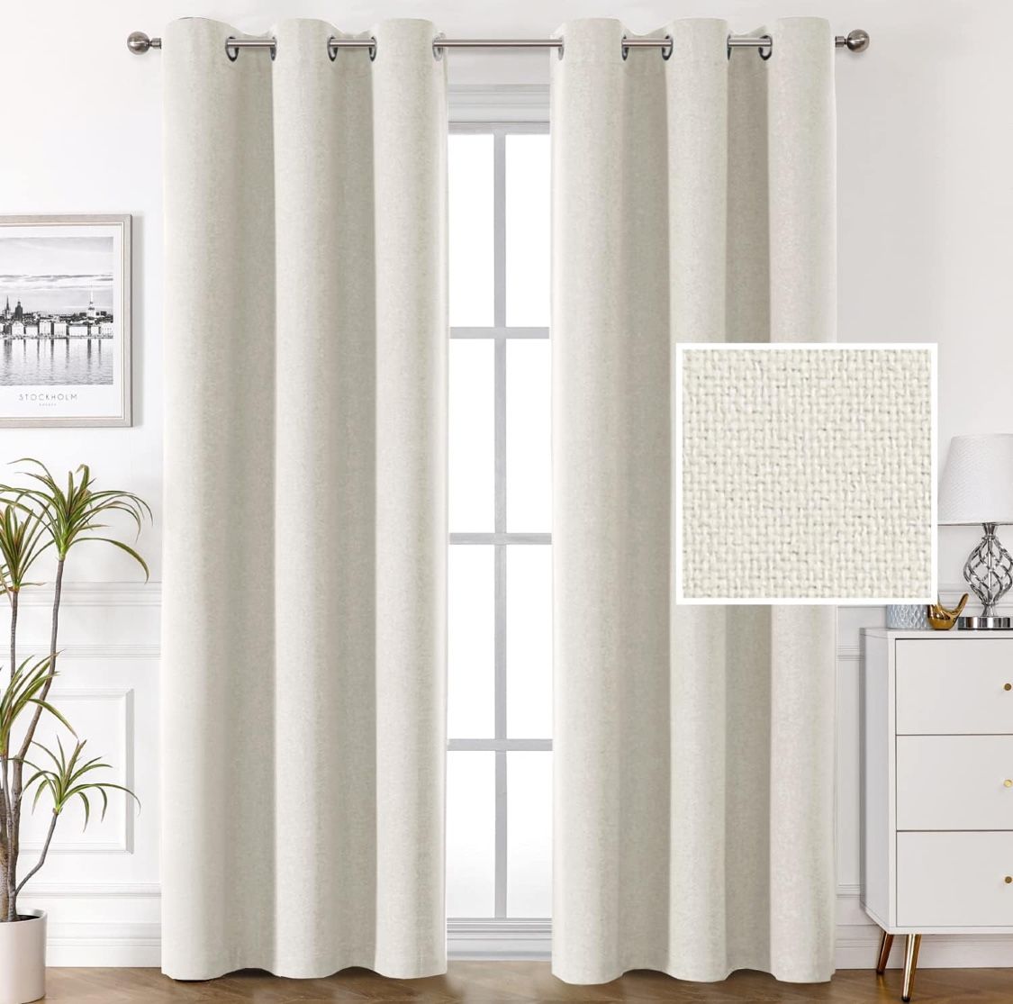 100% Blackout Linen Curtains