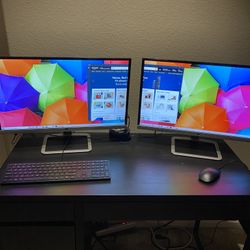 HP Pavilion Desktop 590- p0054 and 2 HP monitors 24ES