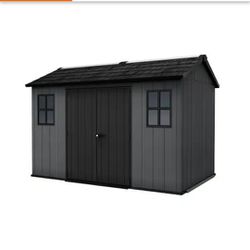Keter
Newton 11 ft. W x 7.5 ft. D Durable Resin Plastic Storage Shed with Flooring Grey (82 sq. ft.)
New in box
1295$ cash no tax 
Pick up Mesa Alma S