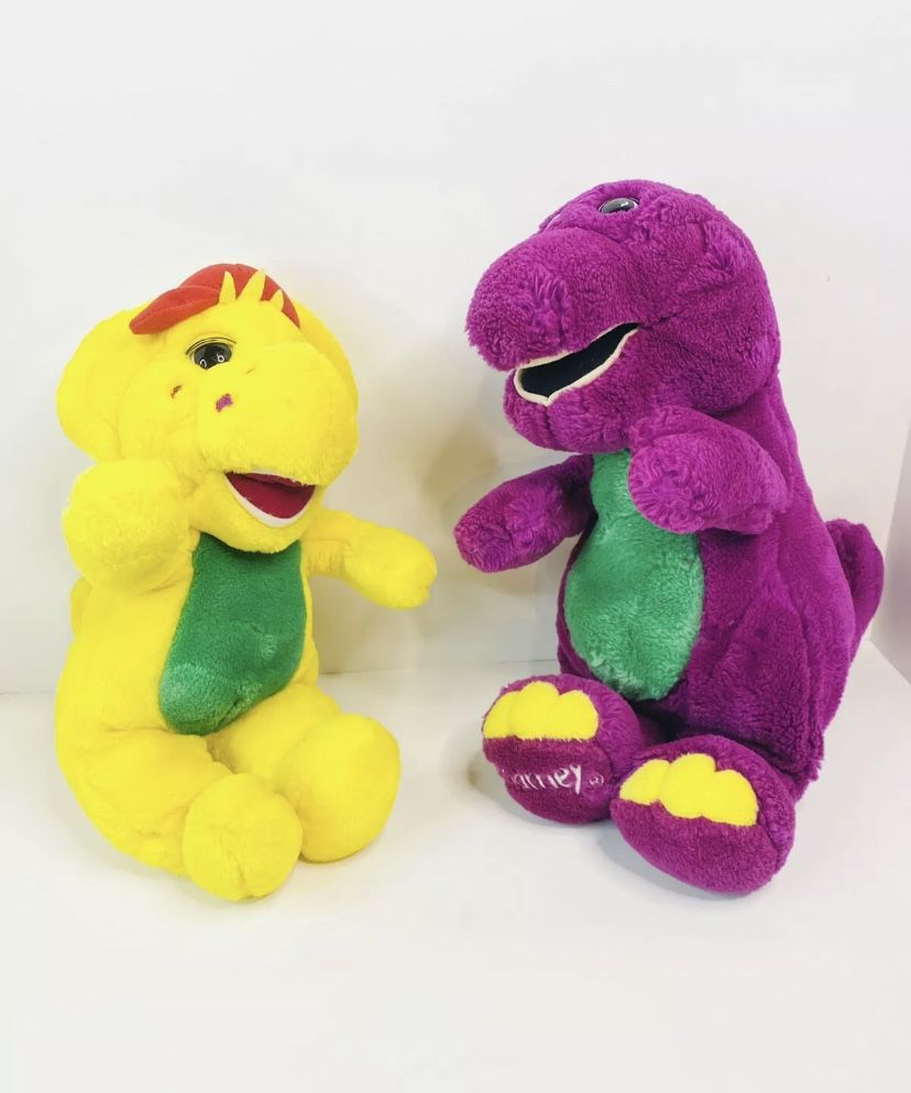  Vintage Barney Plush Lot of 2 BJ & Barney.   Good condition normal wear no rips or stains.