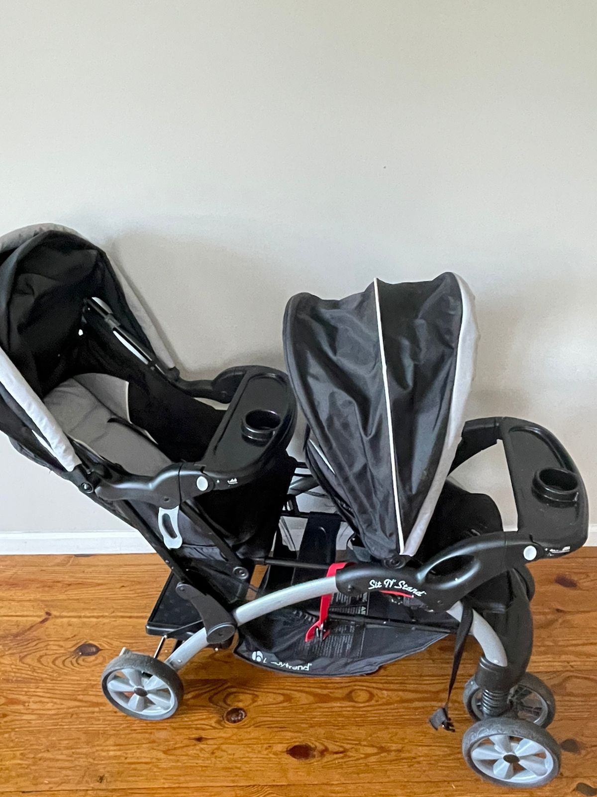 The Baby Trend Sit N' Stand Double Stroller and Car Seat 