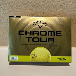 Callaway 2026 Chrome Tour  4 packs of 3 yellow balls New!