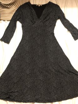 Beautiful Black Dress with white dots, stretch, Size XS $30
