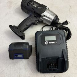 KOBALT 1/2” Drive Impact Wrench Battery And Charger 