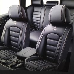 New Premium Seat Cover Set Universal Fit For Most 2000-2026 Sedan's, SUVs & Trucks, 5-seats In Black 