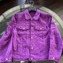 Louis Vuitton Purple Monogram Denim Jacket - Size 50 for Sale in