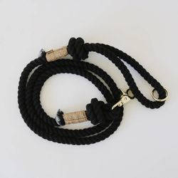 FurLou Midnight Black Rope Leash