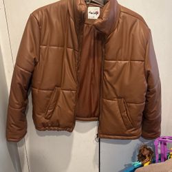 Leather Faux Bomber Jacket 
