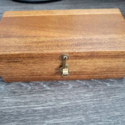Wooden Jewelry Storage Box with Brass Clasp
