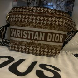 brand new brown christian dior fanny bag