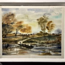 1991 Original Watercolor Painting by Lithuanian Artist Dalia Makarovienė