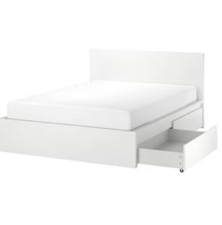 IKEA Malm White Full Size Bed Frame with Storage Drawers