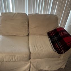 Small Loveseat Sofa – Cream Color (Good Condition) – $100 OBO