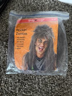 Rock zombie wig costume