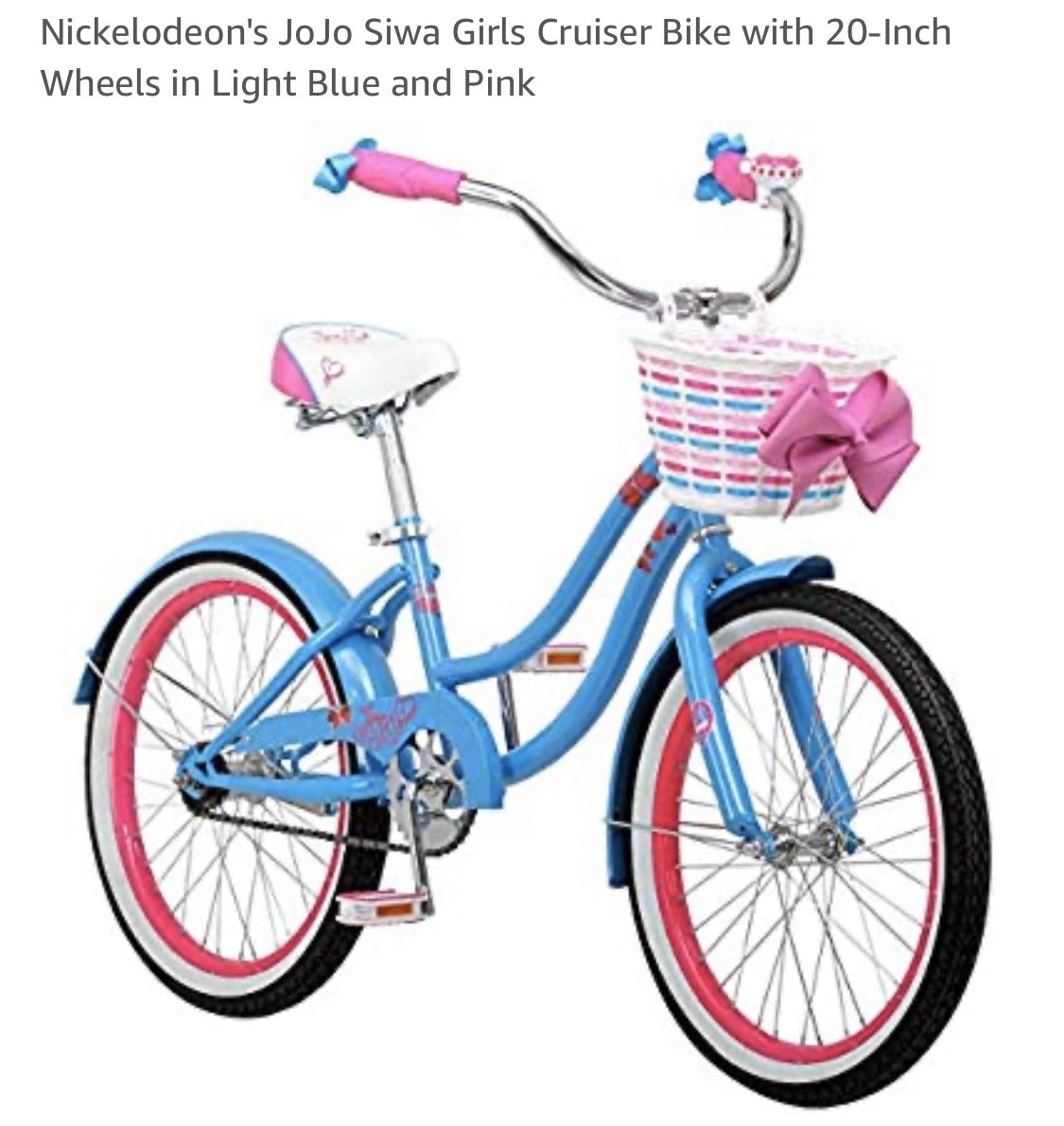 Nickelodeon JoJo Siwa - 20" Girl's Sidewalk Cruiser Bike, Light Blue and Pink - new, open box