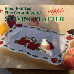 Brand New Hand Painted Serving Platter 