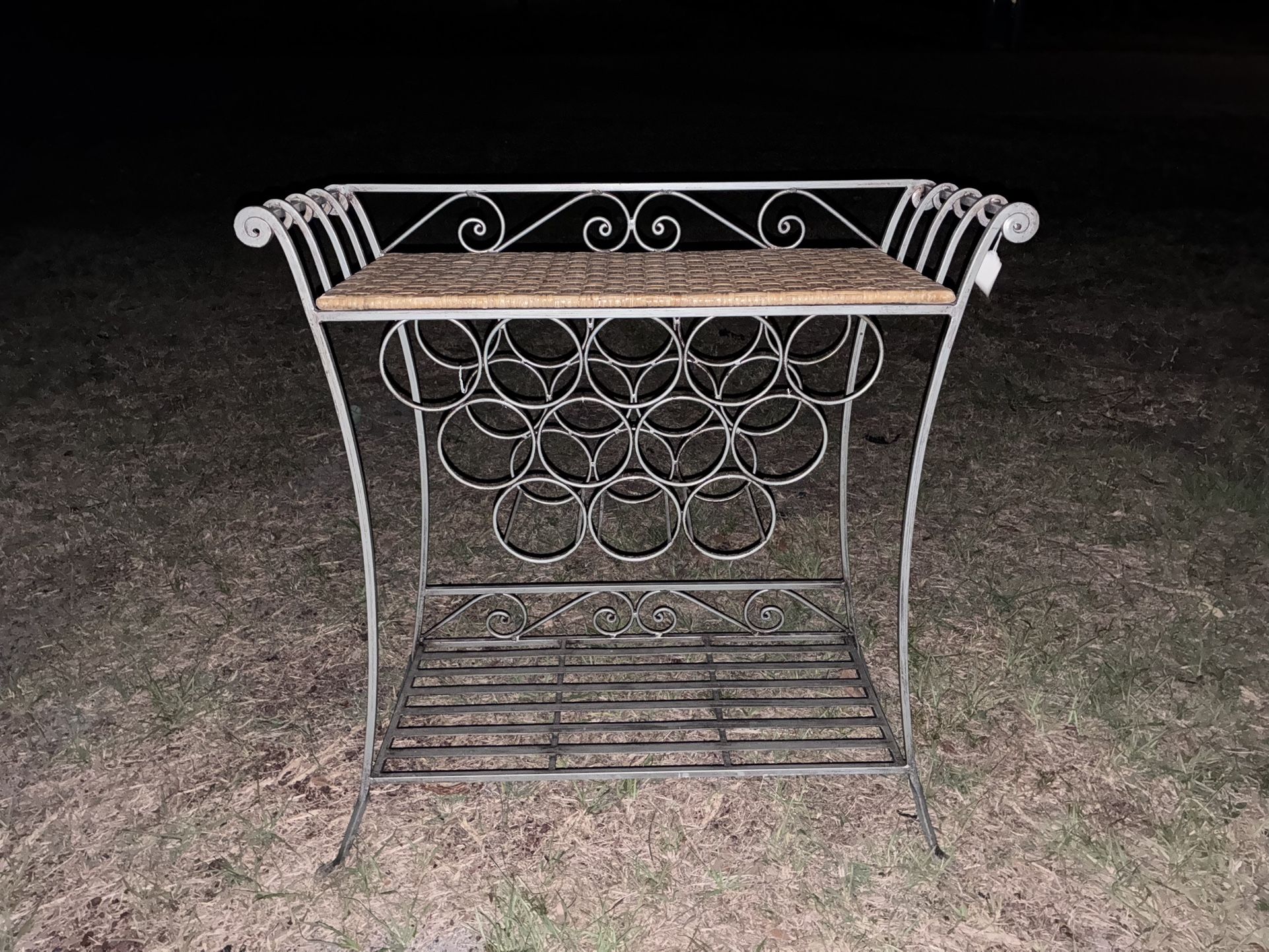 Antique Pier 1 Imports Miranda Metal/Wicker Wine Rack