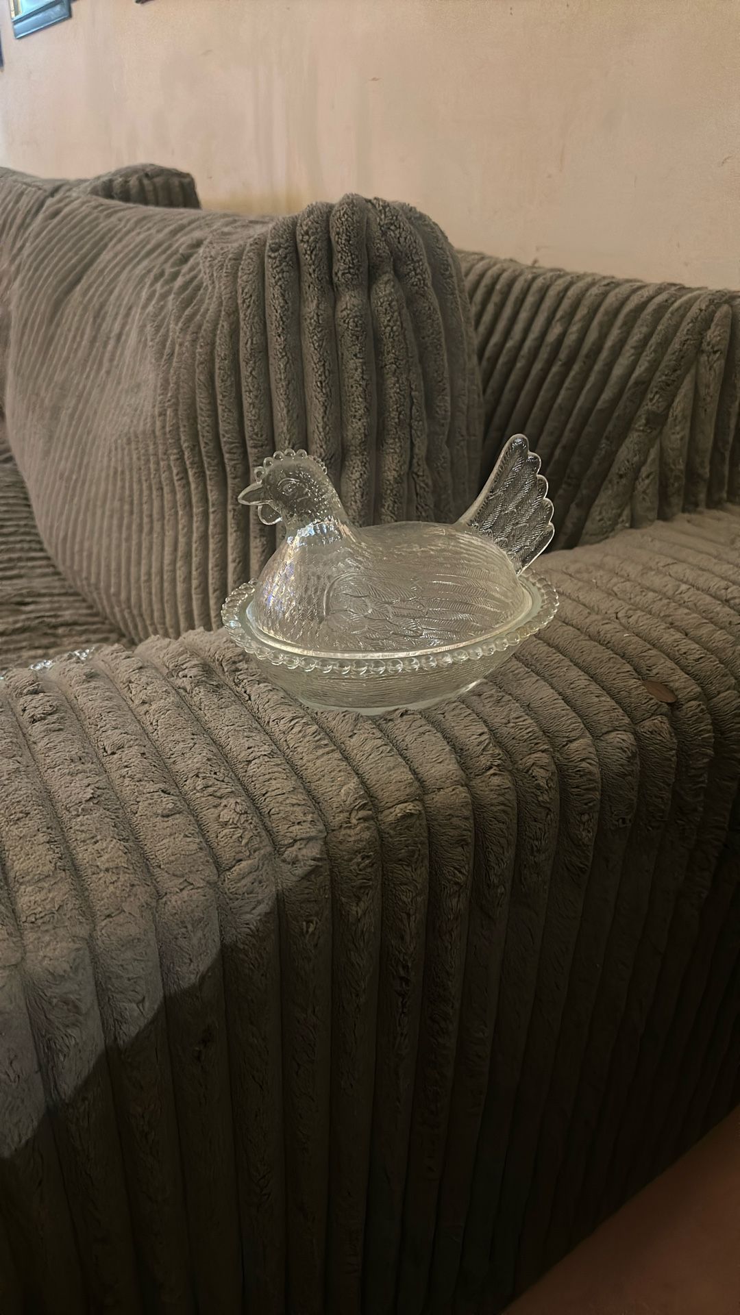 Hen On Nest From Indian Vintage Glass