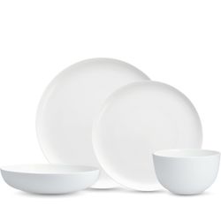 Eater x Zwiesel Fortessa Forma Fine China, 16 Piece Dinnerware Set (Service for 4), White  Color White Material Fine China Brand Fortessa Pattern Geom