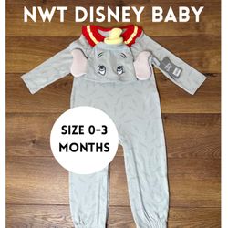 NWT DISNEY BABY Dumbo Costume Romper/Costume | Size 0-3 months