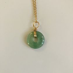  purple green circle jade jadeite gold Plated necklace plated pendant 