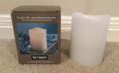 Pier one imports battery operated flameless LED candle  3 1/4” X 4” ~ NEW
