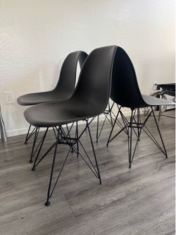 Mid-Century Modern Black Eiffel Dining Chairs