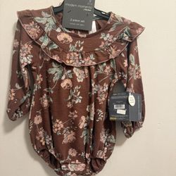 Gerber New- 18month Flower Romper With Tights