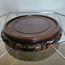 $25.00 OBO LARGE VINTAGE CHINESE ROSEWOOD PEDESTAL STAND 12"