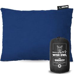 Brand New Wise Owl Outfitters Camping Memory Foam Pillow 14” x 18” (still sealed in box !)