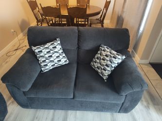 Dark blue sofa set.