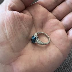JTV Fine Jewelry Dark Blue Stone Ring 