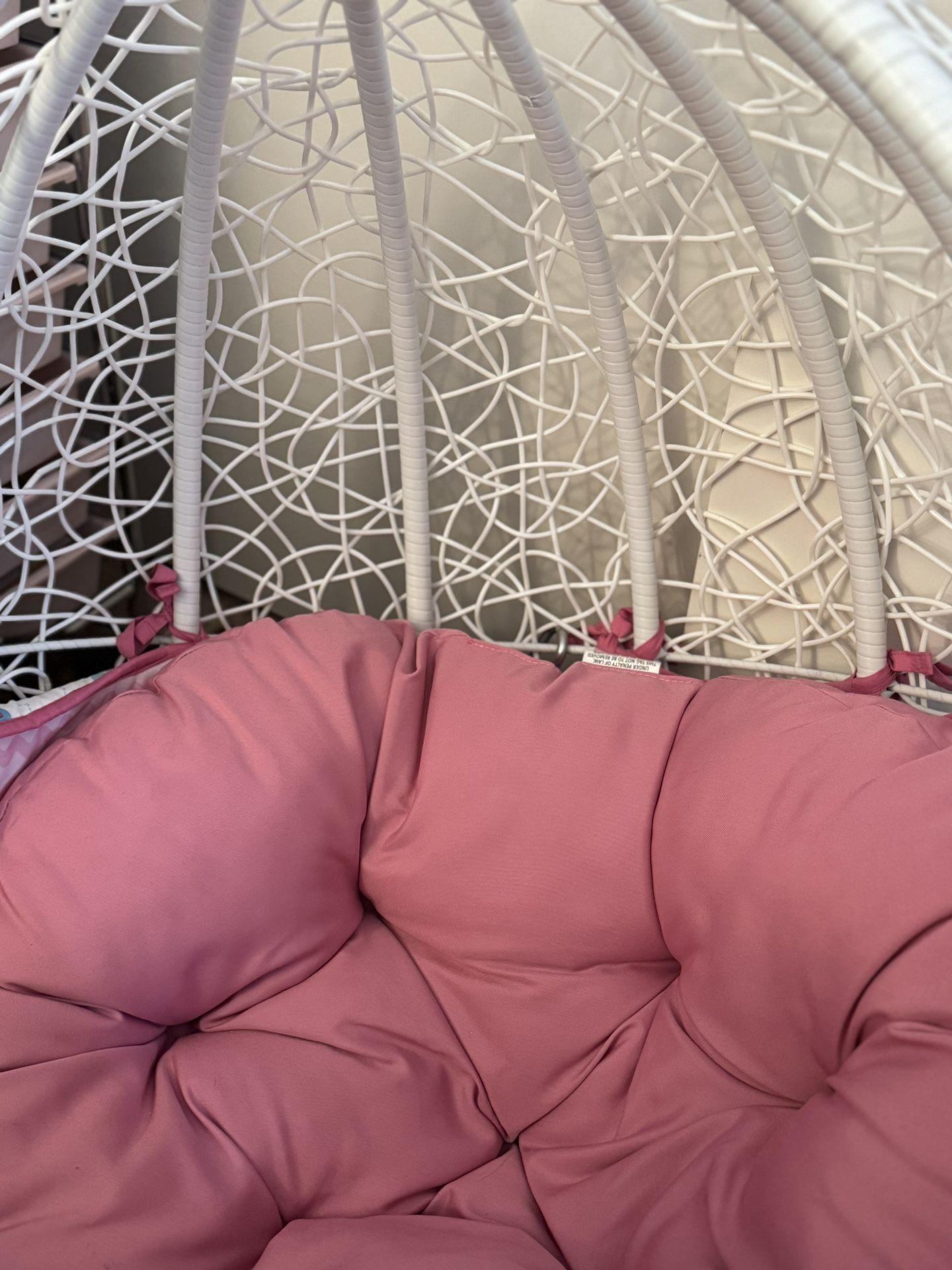 Kids Egg chair Swing Pink And White $55