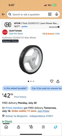 2 Lawnmower wheels