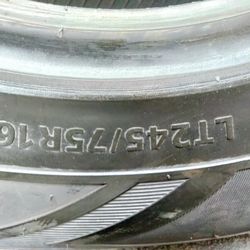 PAIR OF LT245/75/16 DELINTE DX-11 TIRES MOUNTED AND BALANCED 