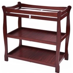 Costway Cherry Sleigh Style Baby Infant Newborn Changing Table Nursery Diaper Station