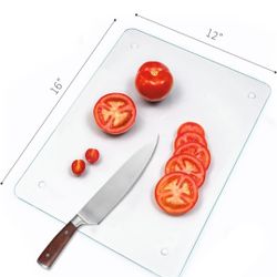 Tempered Glass Cutting Board, Large 12x16, Shatterproof, Heat & Scratch Resistan