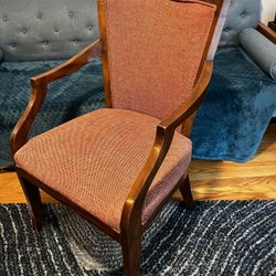 Armchair (Wood, Red Upholstery)