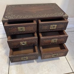 Antique Anglo Indian Brass Chest- 16”Lx10”Wx13”H