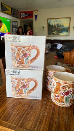 Cardinal gingerbread Hand made mugs and plates