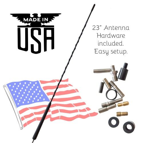 Antenna, 23" Votex , Made In America TheCatsPajamas Car Wash Proof Short EPDM Rubber Replacement Antenna fits Ford F150, F250, F350, Chevrolet Silvera